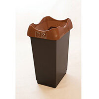 50 Litre Recycling Bin With Grey Body Brown Lid & Graphic