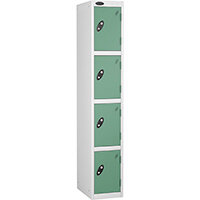 Probe 4 Door Locker Cam Lock ACTIVECOAT W305xD460xH1780mm White Body Jade Door 7 Year Warranty