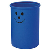 Lunar Blue Open Top Bin With Smiley Face Logo 95 Litre Capacity