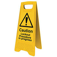 Heavy Duty A-Board Caution Lockout Procedure In Progress