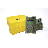 115L Yellow Grit Bin + 4 Bags 25Kg Brown Rock Salt