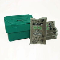 115L Green Grit Bin + 4 Bags 25Kg Brown Rock Salt