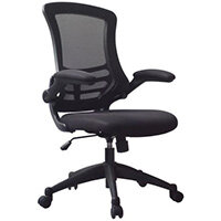 Luna Executive Mesh Office Chair with Foldaway Arms Black