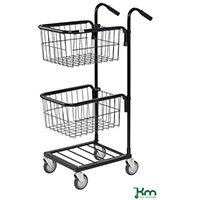 Konga Mini Mail Trolley With 2 Baskets Black 35 kg Capacity - 5 Year Warranty