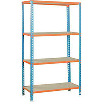 Simonclick Standard Duty Boltless Chipboard 4 Shelf Unit HxWxD 2000x1200x600mm - 175kg Shelf Capacity, 5 Year Guarantee