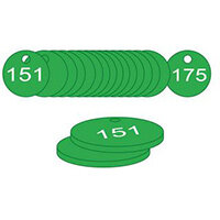 27mm Dia. Traffolite Tags Green (151 To 175)