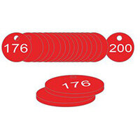 27mm Dia. Traffolite Tags Red (176 To 200)