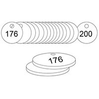 27mm Dia. Traffolite Tags White (176 To 200)