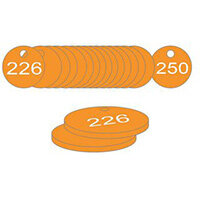 27mm Dia. Traffolite Tags Orange (201 To 225)