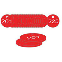 27mm Dia. Traffolite Tags Red (201 To 225)