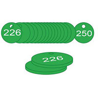 27mm Dia. Traffolite Tags Green (226 To 250)
