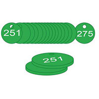 27mm Dia. Traffolite Tags Green (251 To 275)