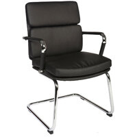 Deco Visitor Faux Leather Office Chair In Black Deco Visitor Faux Leather Office Chair In Black