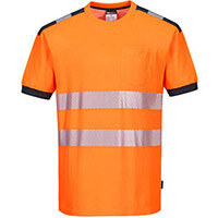 Portwest T181 PW3 Hi-Vis Short Sleeve T-Shirt Orange & Grey 3XL