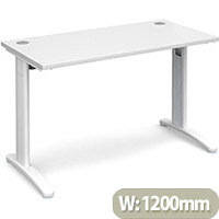 TR10 straight desk 1200mm x 600mm - white frame, white top