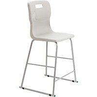 Titan High Classroom Stool with Backrest Size 5 610mm Seat Height (Ages: 11-14 Years) Polly Lipped Seat with Skid Base Grey T62-GR - 5 Year Guarantee Titan High Classroom Stool with Backrest Size 5 610mm Seat Height (Ages: 11-14 Years) Polly Lipped Seat with Skid Base Grey T62-GR - 5 Year Guarantee