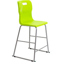 Titan High Classroom Stool with Backrest Size 5 610mm Seat Height (Ages: 11-14 Years) Polly Lipped Seat with Skid Base Lime T62-L - 5 Year Guarantee Titan High Classroom Stool with Backrest Size 5 610mm Seat Height (Ages: 11-14 Years) Polly Lipped Seat with Skid Base Lime T62-L - 5 Year Guarantee