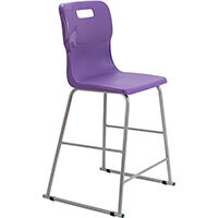 Titan High Classroom Stool with Backrest Size 5 610mm Seat Height (Ages: 11-14 Years) Polly Lipped Seat with Skid Base Purple T62-P - 5 Year Guarantee Titan High Classroom Stool with Backrest Size 5 610mm Seat Height (Ages: 11-14 Years) Polly Lipped Seat with Skid Base Purple T62-P - 5 Year Guarantee