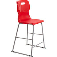 Titan High Classroom Stool with Backrest Size 5 610mm Seat Height (Ages: 11-14 Years) Polly Lipped Seat with Skid Base Red T62-R - 5 Year Guarantee Titan High Classroom Stool with Backrest Size 5 610mm Seat Height (Ages: 11-14 Years) Polly Lipped Seat with Skid Base Red T62-R - 5 Year Guarantee