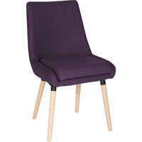 Welcome Conference Chair With Modern Oak Coloured Legs In Plum Set of 2 Welcome Conference Chair With Modern Oak Coloured Legs In Plum Set of 2