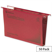 Rexel Crystalfile Classic Vertical Suspension File Red 30mm Foolscap Pack 50 Rexel Crystalfile Classic Vertical Suspension File Red 30mm Foolscap Pack 50