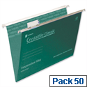 Rexel Crystalfile Foolscap Suspension File Green V-base 15mm Pack 50 Rexel Crystalfile Foolscap Suspension File Green V-base 15mm Pack 50