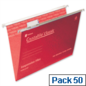 Rexel Crystalfile Foolscap Suspension File Red V-base 15mm Pack 50 Rexel Crystalfile Foolscap Suspension File Red V-base 15mm Pack 50