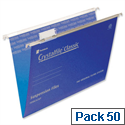 Rexel Crystalfile Foolscap Suspension File Blue V-base 15mm Pack 50 Rexel Crystalfile Foolscap Suspension File Blue V-base 15mm Pack 50