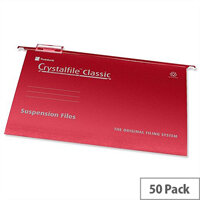 Rexel Crystalfile A4 Vertical Suspension File V-base 15mm Red Pack 50 Rexel Crystalfile A4 Vertical Suspension File V-base 15mm Red Pack 50