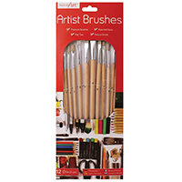 Work of Art Natural Bristle Artist Brushes Flat Tip Pack of 12 TAL06717 Work of Art Natural Bristle Artist Brushes Flat Tip Pack of 12 TAL06717