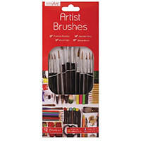 Work of Art Natural Bristle Artist Brushes Flat Tip Black Pack of 12 TAL06717 Work of Art Natural Bristle Artist Brushes Flat Tip Black Pack of 12 TAL06717
