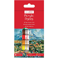 Work of Art Hard-Wearing Acrylic Paint Tubes Assorted Pack of 12 TAL06742 Work of Art Hard-Wearing Acrylic Paint Tubes Assorted Pack of 12 TAL06742