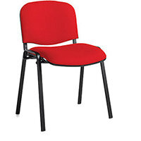 Taurus meeting room stackable chair with black frame and no arms - red