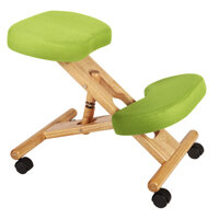 Posture Kneeling Chair With Wood Frame And Polyacrylic Fabric In Lime Green Posture Kneeling Chair With Wood Frame And Polyacrylic Fabric In Lime Green