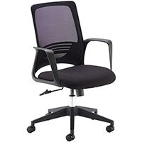 Toto Black Mesh Back Operator Chair With Black Fabric Seat And Black Base