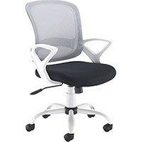 Tyler Mesh Back Operator Office Chair Black Seat with White Frame Tyler Mesh Back Operator Office Chair Black Seat with White Frame