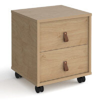 Universal Mobile Pedestal With Drawers 400Mm Deep - Oak With Oak Drawers Universal Mobile Pedestal With Drawers 400Mm Deep - Oak With Oak Drawers
