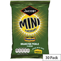 Jacobs Mini Cheddars Branston Pickle Grab Bag Pack of 30 27814 Jacobs Mini Cheddars Branston Pickle Grab Bag Pack of 30 27814
