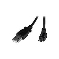 StarTech 2m Micro USB Cable A to Down Angle Micro B 1 x Type A Male USB 1 x Type B Male Micro USB Black USBAUB2MD