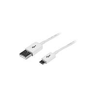 StarTech 2m White Micro USB Cable A to Micro B 1 x Type A Male USB 1 x Type B Male Micro USB White