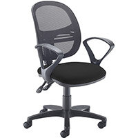 Jota Mesh Medium Back Operators Chair With Fixed Arms - Black