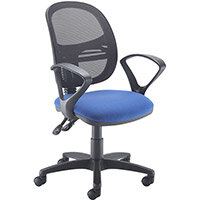 Jota Mesh Medium Back Operators Chair With Fixed Arms - Blue Jota Mesh Medium Back Operators Chair With Fixed Arms - Blue