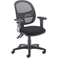 Jota Mesh Medium Back Operators Chair With Adjustable Arms - Black