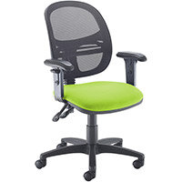 Jota Mesh Medium Back Operators Chair With Adjustable Arms - Green Jota Mesh Medium Back Operators Chair With Adjustable Arms - Green