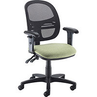 Vantage Mesh medium back operators chair with adjustable arms, chrome base and seat slide - made to order Vantage Mesh medium back operators chair with adjustable arms, chrome base and seat slide - made to order