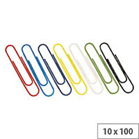 Paperclip Large Plain 32mm Assorted (Pack 10x100) Paperclip Large Plain 32mm Assorted (Pack 10x100)