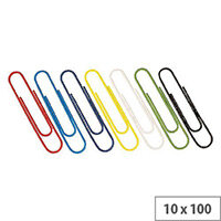 Paperclip Large Plain 32mm Assorted (Pack 10x100)