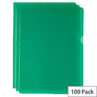 Cut Flush Folder Green A4 Pack of 100 WX01488