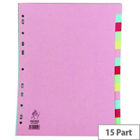 A4 Manilla Subject Divider 15-Part Multi-Colour WX01516