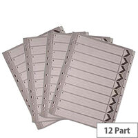 A4 Mylar Index 1-12 White Subject Divider WX01529 A4 Mylar Index 1-12 White Subject Divider WX01529